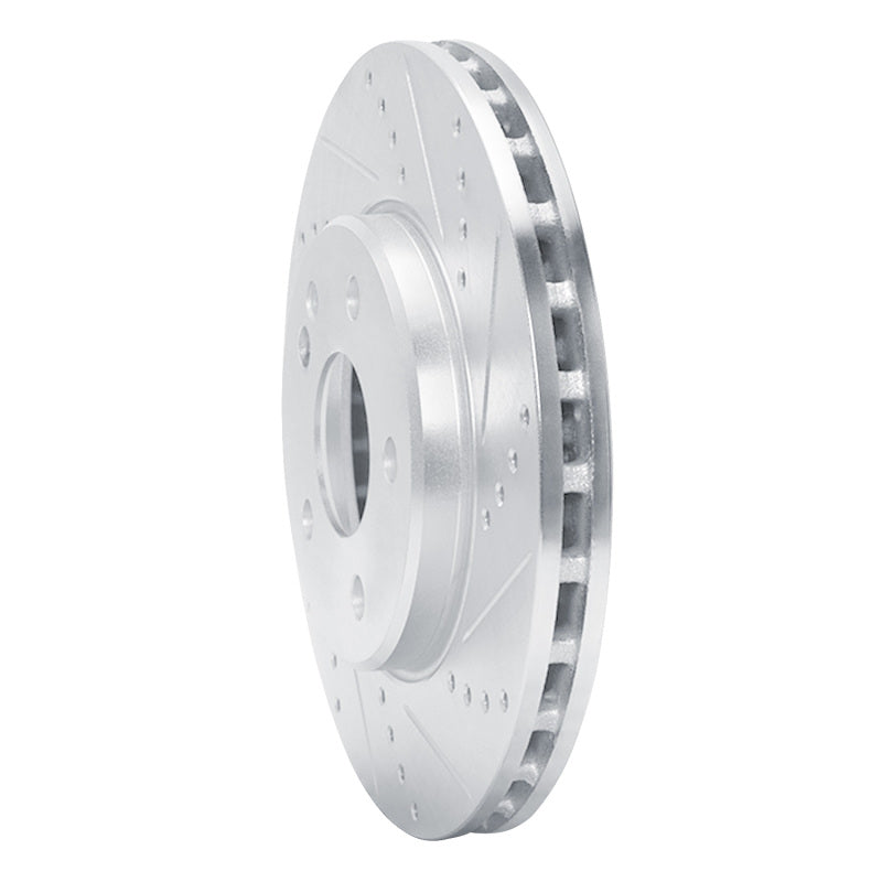 R1 06-11 Mercedes-Benz B200 Front Right Drilled & Slotted Silver Brake Rotor