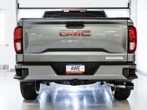AWE Tuning 4th Gen GM 1500 5.3L 0FG Cat-Back Dual Side Exit (Flat Bumper) - Diamond Tips