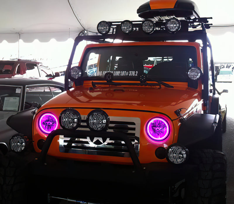 Oracle Jeep Wrangler JK 07-17 LED Waterproof Halo Kit - ColorSHIFT w/o Controller
