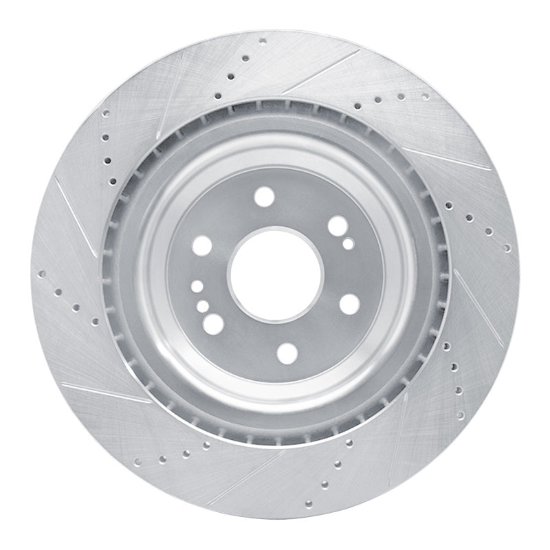 R1 14-20 Cadillac Escalade Front Right Drilled & Slotted Silver Brake Rotor