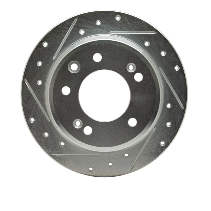 R1 09-16 Hyundai TUCSON Rear Left Drilled & Slotted Silver Brake Rotor