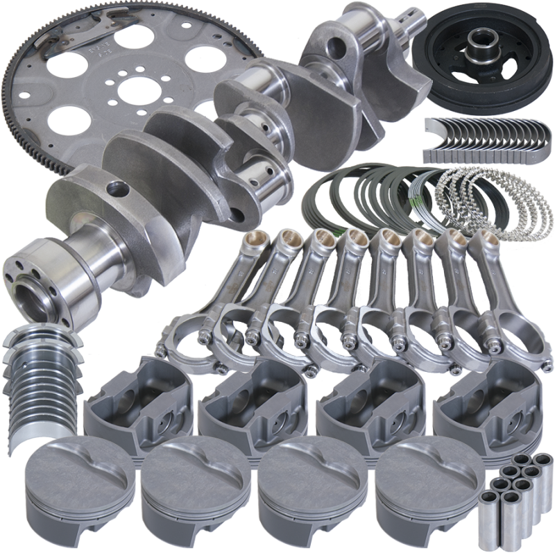 Eagle Chevy 350 1Pc 3.750in Crank 5.700in I-Beam Rods 4.040in Pistons 153 Tooth FP Balanced Assembly