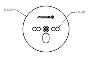 Ridetech Airspring Pattern Plate wit 7/16 Nut Centered