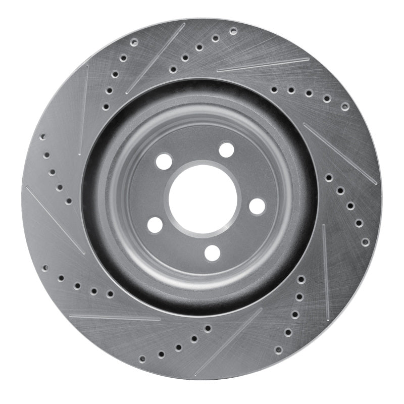 R1 05-23 Chrysler 300 Front Left Drilled & Slotted Silver Brake Rotor
