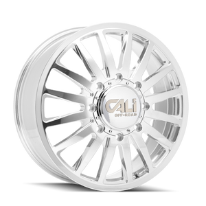 Cali Off-Road 9110D Summit Dually 22x8.25 / 8x210 BP / -232mm Offset / 154.2mm Hub Polished Wheel