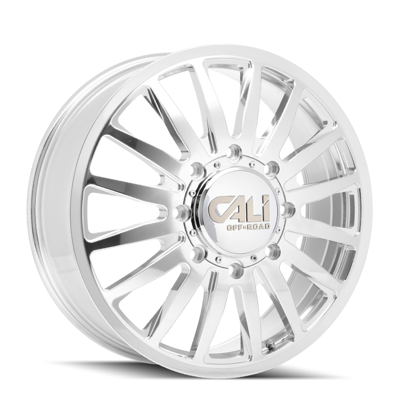 Cali Off-Road 9110D Summit Dually 22x8.25 / 8x210 BP / -232mm Offset / 154.2mm Hub Polished Wheel