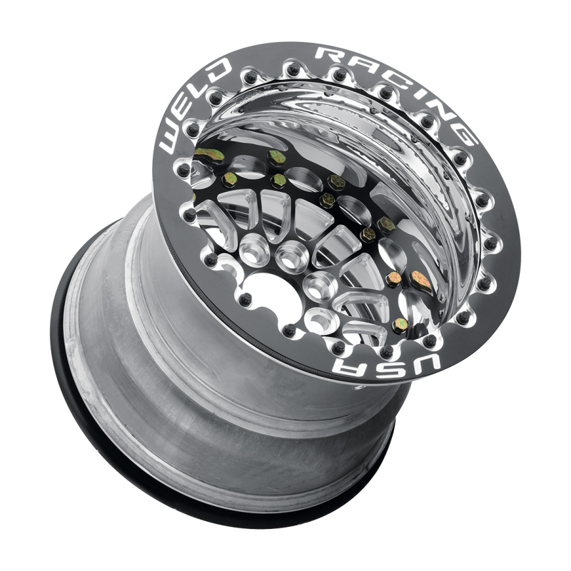 Weld Tuner Import 13x10 / 4x100 / 4.5 BS / 2.25 HB - Black Center - Polished Shell - DBL Wheel