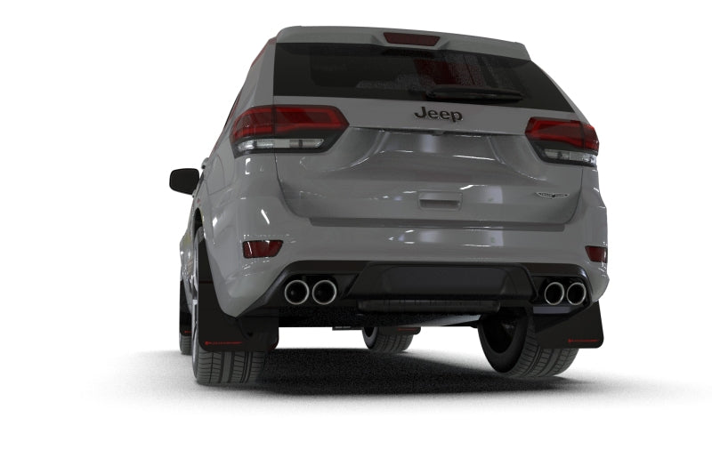 Rally Armor 18-22 Jeep Grand Cherokee SRT Trackhawk Black UR Mud Flap - Red Logo