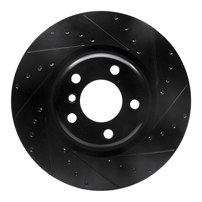 R1 12-20 BMW M240I Coupe & Convertible Rear Right Drilled & Slotted Black Brake Rotor