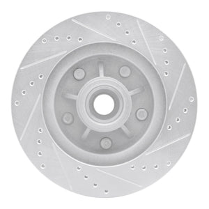 R1 97-99 Ford F-150 RWD Front Left Drilled & Slotted Silver Brake Rotor