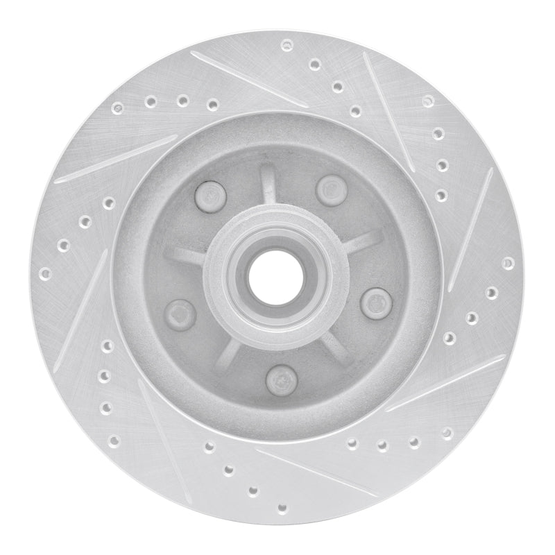 R1 97-99 Ford F-150 RWD Front Left Drilled & Slotted Silver Brake Rotor