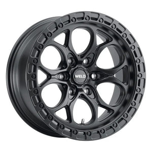 Weld 17x9 Ledge Bead Lock 6x139.7 ET0 BS 5.00 106.1 Hub Bore - Satin Black / Gloss BLK Ring
