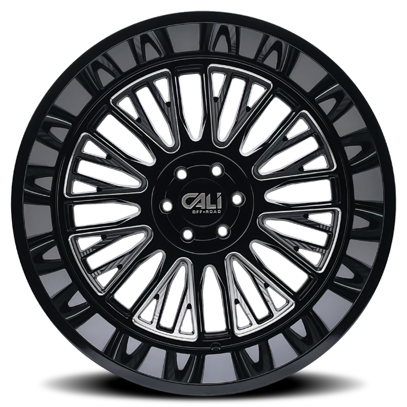 Cali Off-Road 9116 Vertex 26x14 / 8x165.1 BP / -76mm Offset / 125.2mm Hub Gloss Black Milled Wheel