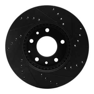 R1 03-05 Mazda 6 Front Left Drilled & Slotted Black Brake Rotor
