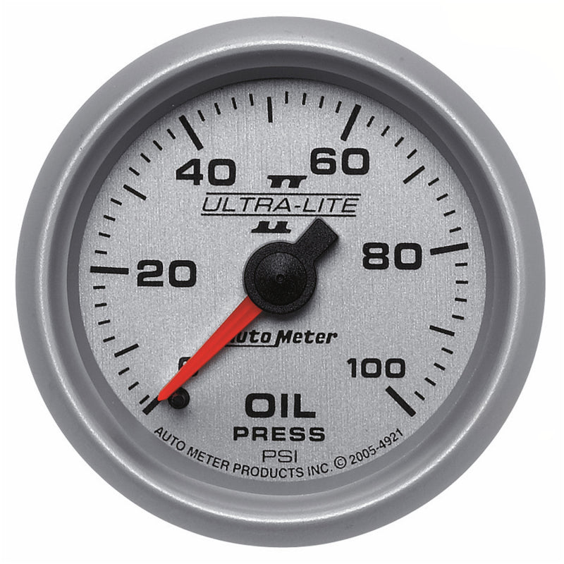 Autometer Ultra-Lite II 52mm 0-100 PSI Mechanical Oil Pressure Gauge