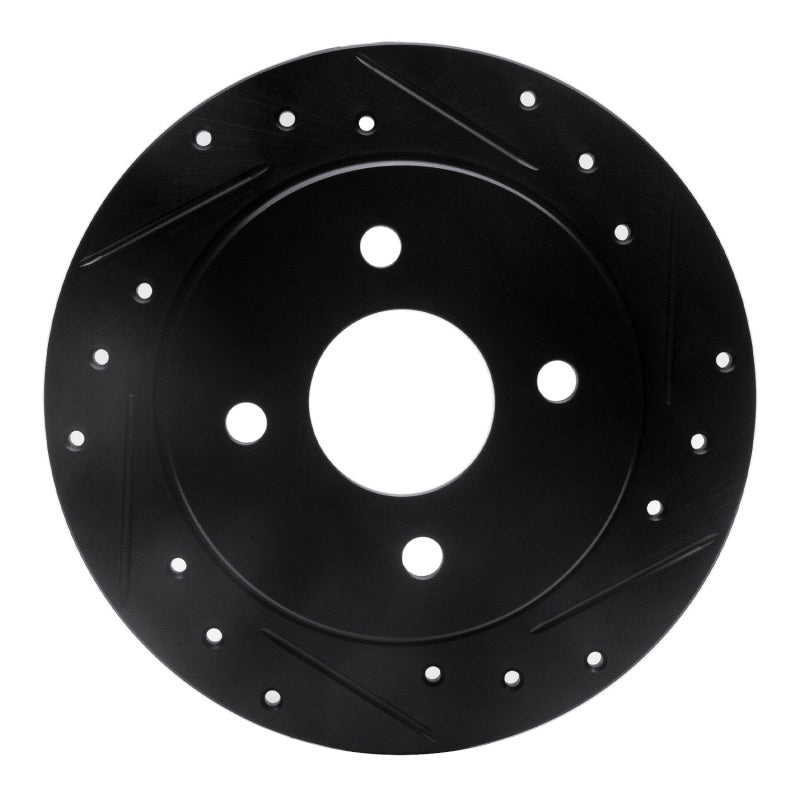 R1 01-19 Ford Fiesta (USA/Canada) Rear Right Drilled & Slotted Black Brake Rotor
