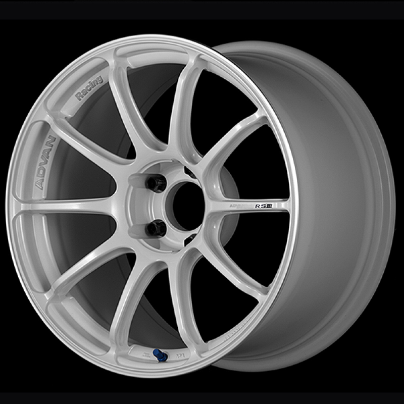 Advan RSIII 18x10.5 / +15 Offset / 5x114.3 / 73mm Bore / Racing White Metallic and Ring