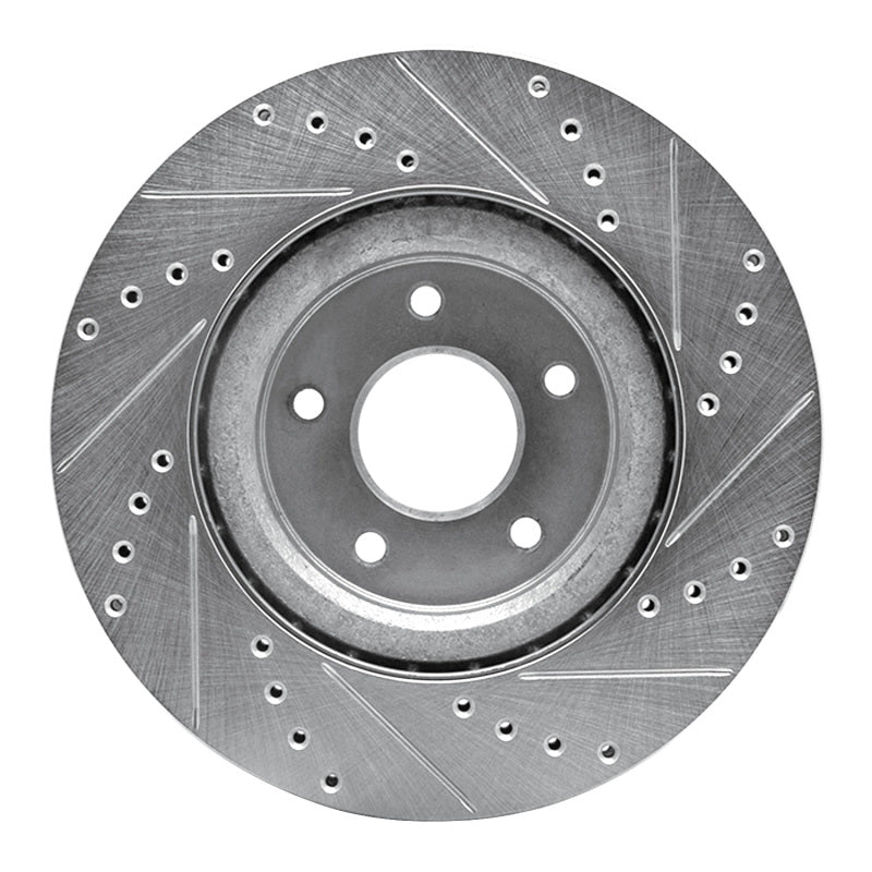 R1 14-19 Nissan X-Trail (Mexico) Front Left Drilled & Slotted Silver Brake Rotor