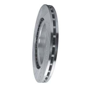 R1 2021-2025 Acura TLX Front Right Drilled & Slotted Silver Brake Rotor