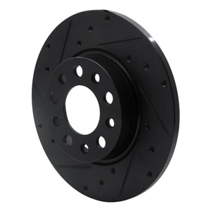 R1 15-25 Alfa Romeo Tonale Rear Left Drilled & Slotted Black Brake Rotor