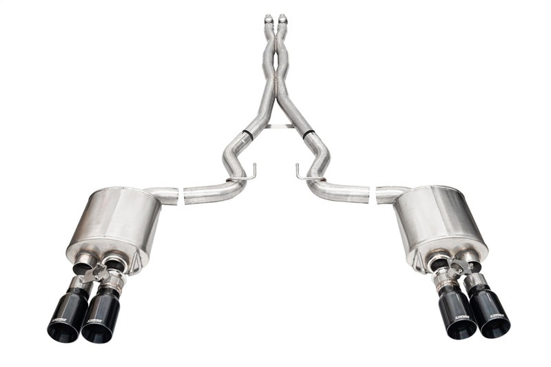 Corsa 2024-2025 Ford Mustang V8 5.0L 3in Cat-Back Exhaust System w/ Twin 4in Black Straight Tips