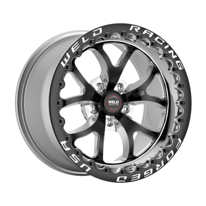Weld S76 Beadlock 17x10.5/5x120.65/8.3 BS/3.18 HB - Black Center - Polished Shell - Black SBL Wheel