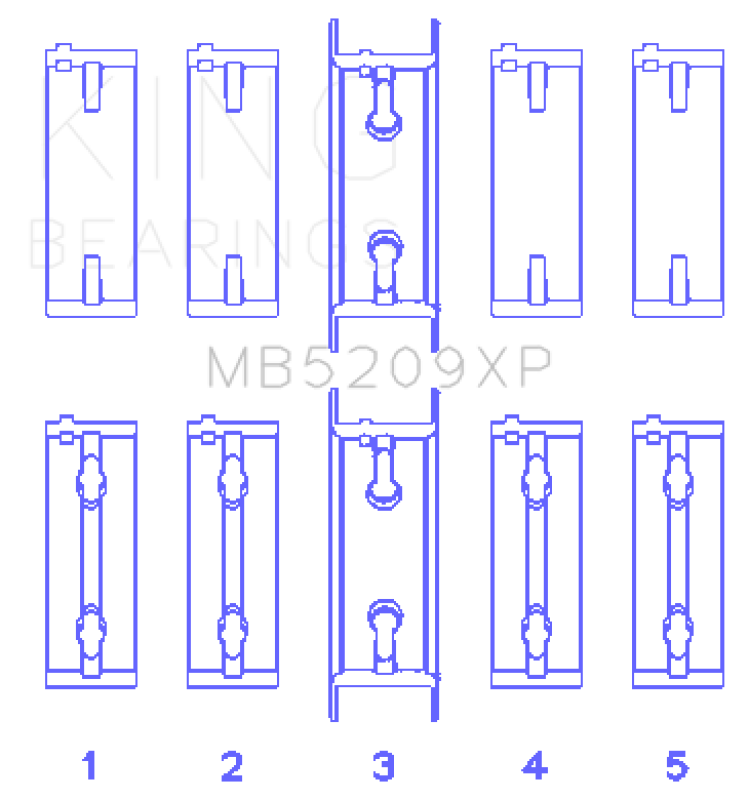 King Mitsubishi 4G63/4G64 7 Bolt 2nd Gen DSM and EVO I-IV Performance Main Bearing Set - Size STDX