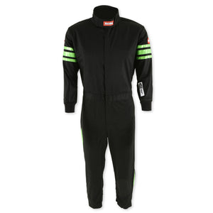 RaceQuip Green Trim SFI-1 JR. Suit - Kids XL
