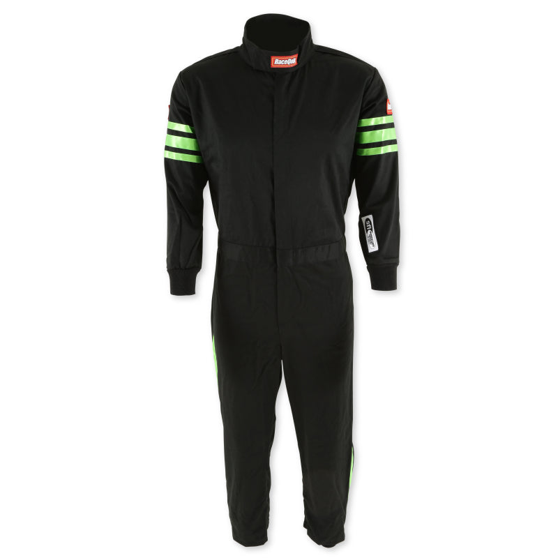 RaceQuip Green Trim SFI-1 JR. Suit - Kids XL