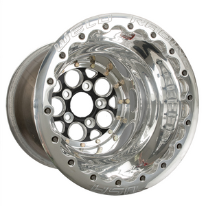 Weld Magnum 15x10 / 5x4.5 / 4 BS / 3.18 HB - Black Center - Polished Shell - Polished DBL MT Wheel