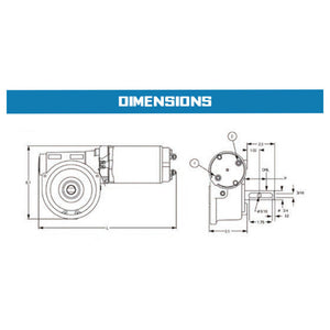 Superwinch Replacement 12V Power Drive; 0.67HP; 90:1 Gear Ratio; 3in Shaft