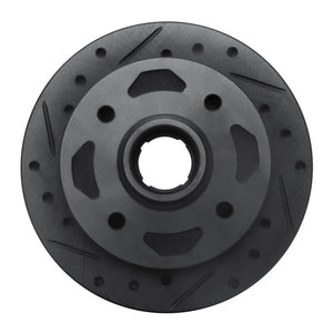 R1 84-85 Mazda RX-7 Front Left Drilled & Slotted Black Brake Rotor