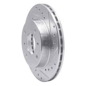 R1 89-96 Nissan 240SX Front Right Drilled & Slotted Silver Brake Rotor