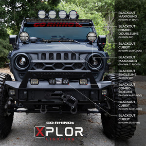Go Rhino Xplor Blackout Series Single Row LED Light Bar (Side/Track Mount) 31.5in. - Blk