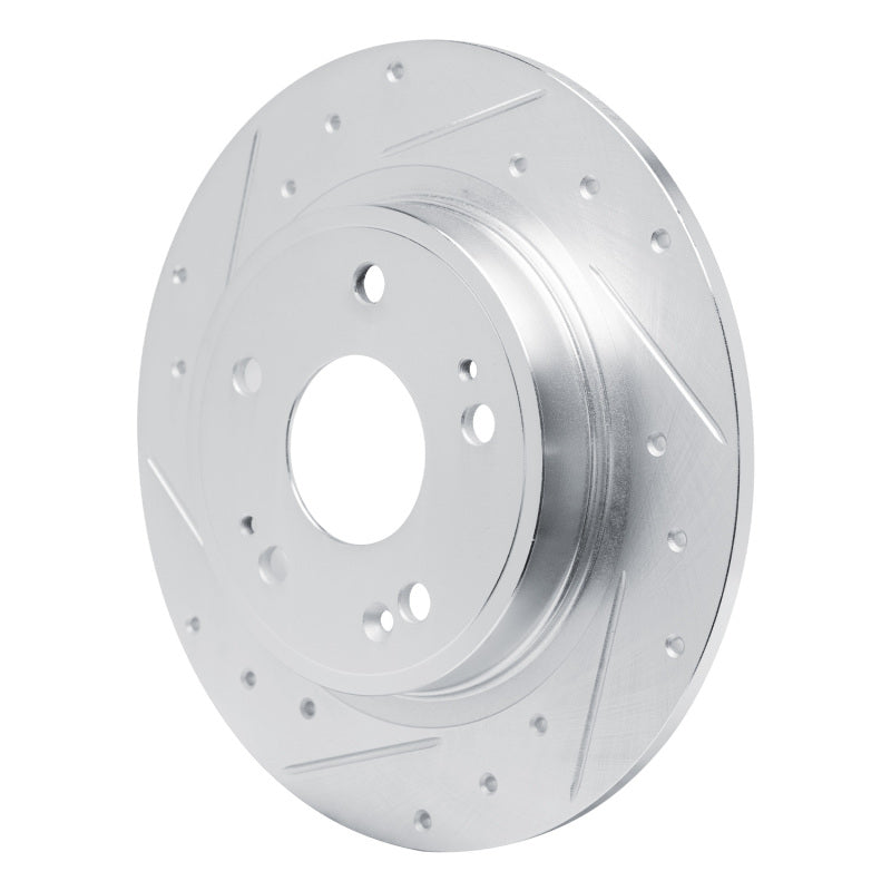 R1 22-25 Acura Integra Rear Left Drilled & Slotted Silver Brake Rotor