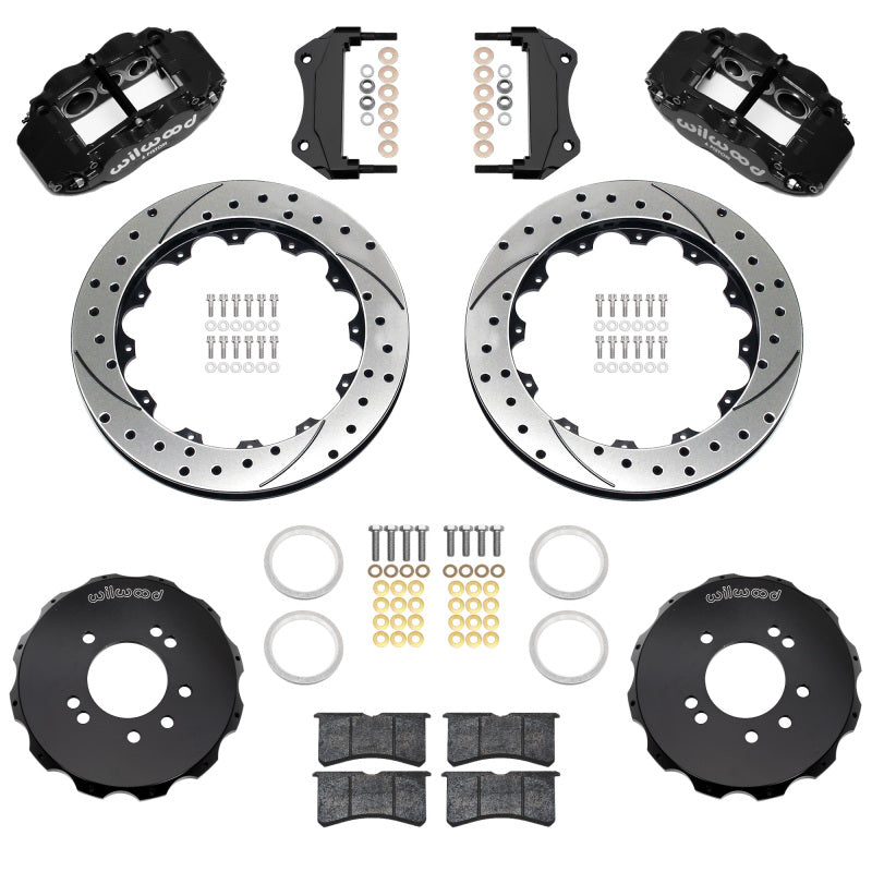 Wilwood 89-98 Nissan 240SX/89-94 Skyline/90-96 300ZX Superlite 6R Fr BBK w/ 12.88in D/S Rotors - Blk