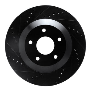 R1 97-09 Cadillac XLR Right Front Drilled & Slotted Black Brake Rotor