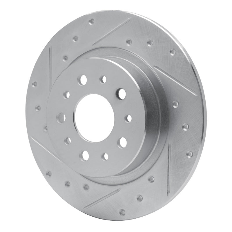 R1 14-19 Fiat 500L Rear Left Drilled & Slotted Silver Brake Rotor