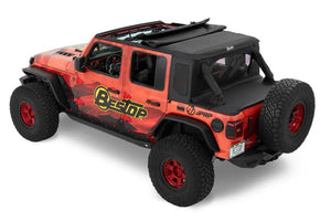 Bestop 18-26 Jeep Wrangler JL 4-Door Halftop Soft Top (Black Diamond)