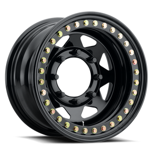 Raceline RT80 Rock 8 Spoke 15x8in / 8x165.1 BP / -19mm Offset / 130.81mm Bore - Gloss Black