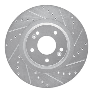 R1 15-21 Kia SEDONA Front Right Drilled & Slotted Silver Brake Rotor