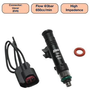 DeatschWerks Universal 650cc Single Fuel Injector / 60mm Length / 14mm O-Ring Seals
