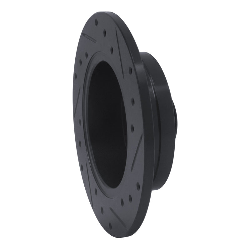 R1 81-85 Mazda RX-7 Rear Left Drilled & Slotted Black Brake Rotor