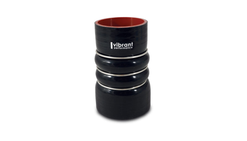 Vibrant 4 Ply Aramid Reinf Silicone Hump Hose conn 4in ID x 6in long 3 reinforcement ring MATTE BLK