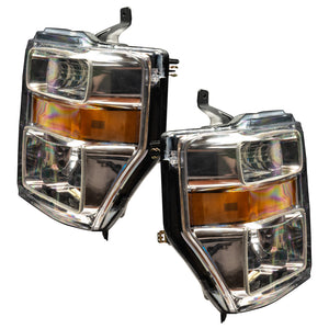 Oracle 08-10 Ford F250 Pre-Assembled Halo Headlights - Chrome Housing - w/ 2.0 Controller