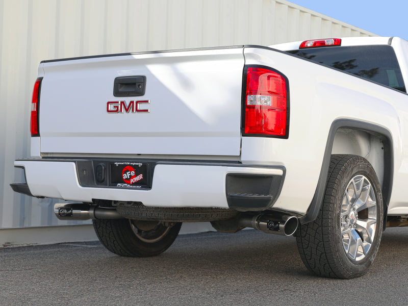 aFe Gemini XV Cat-Back Exhaust System GM Trucks 09-18 V6-4.3/V8-4.8/5.3L- Cut-Out Polished