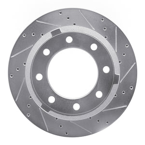 R1 11-22 Ford F-350 Super Duty 2WD Rear Right Drilled & Slotted Silver Brake Rotor