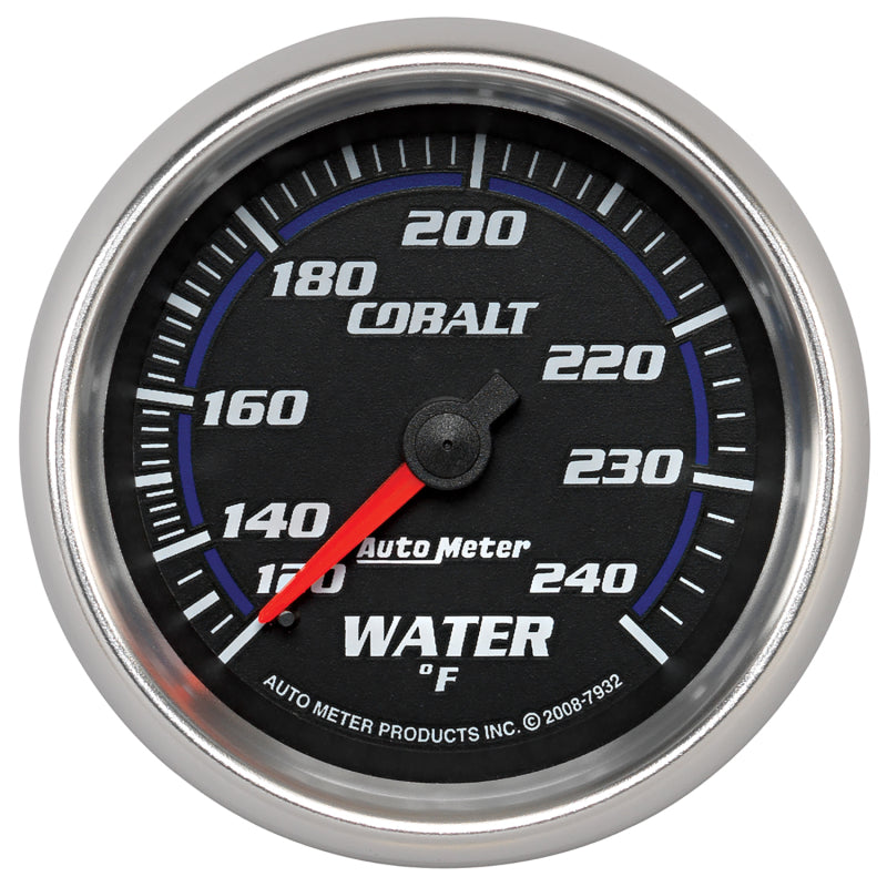 Autometer Cobalt 66mm 120-240 Degree F Mechanical Water Temperature Gauge