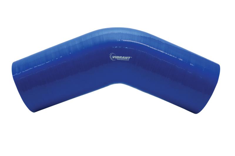 Vibrant 4 Ply Reinforced Silicone Elbow Connector - 1.75in I.D. - 45 deg. Elbow (BLACK)