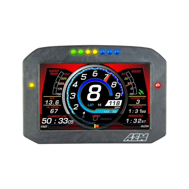 AEM CD-7LG Carbon Logging Flush Digital Dash Display w/ Internal 20Hz GPS & Antenna